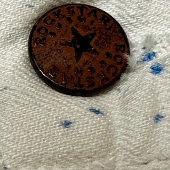 Rockstar Mens Sz 42 White Paint Splatter Denim Jeans Streetwear Distressed Urban - Picture 9 of 13